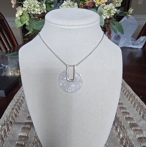 Elegant Silver and White Pendant Necklace